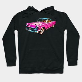 Colored Classic Car Design in Vibrant Vector Style Hoodie